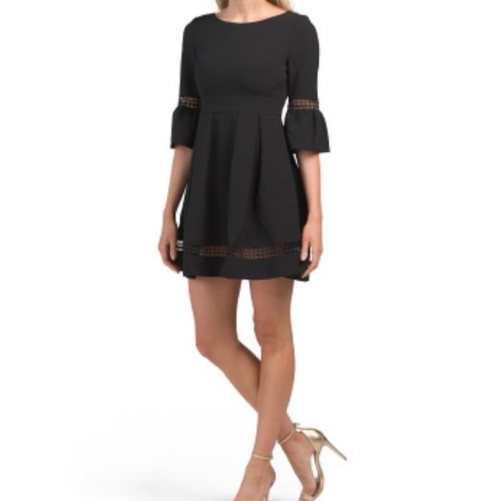 Eliza J Dress | Black w/ Bell Sleeves